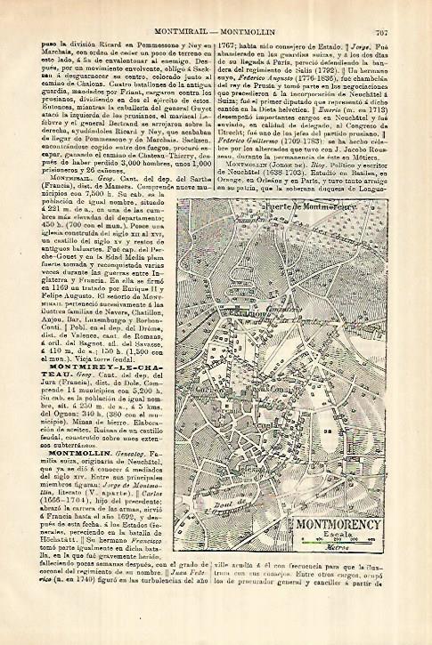 LAMINA ESPASA 28036: Plano de Montmorency Francia