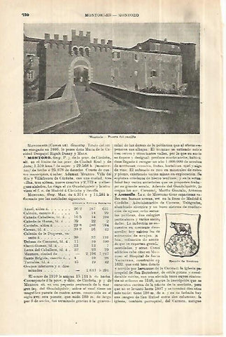 LAMINA ESPASA 28039: Puerta del Castillo de Montorio