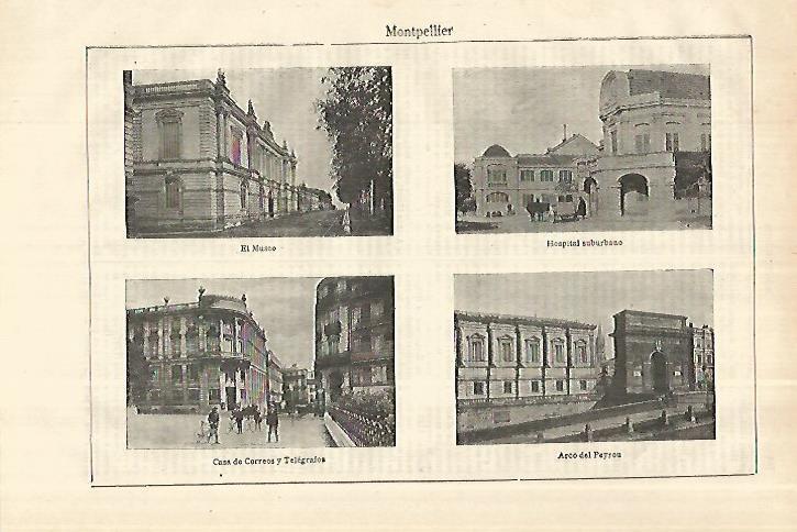 LAMINA ESPASA 28043: Museo Hospital Correos y Arco del Peryon en Montpellier