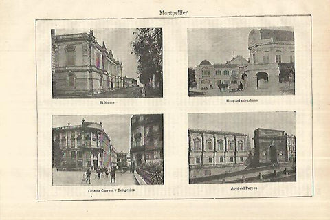 LAMINA ESPASA 28043: Museo Hospital Correos y Arco del Peryon en Montpellier