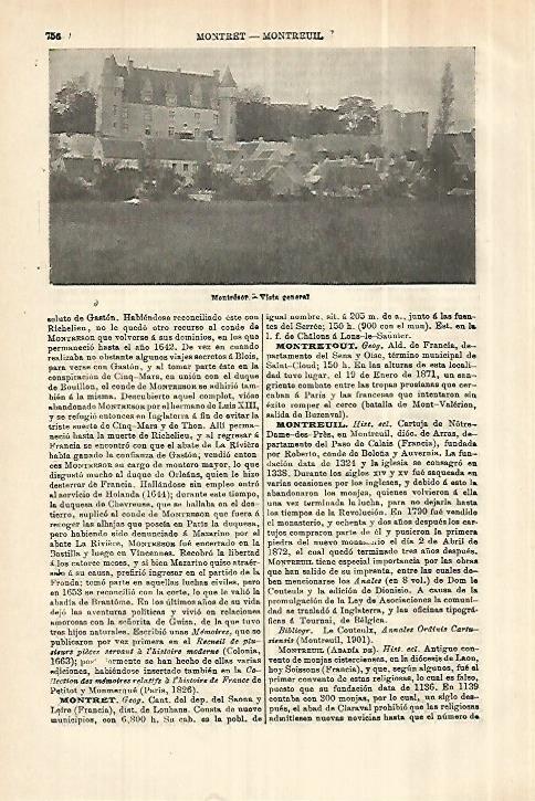 LAMINA ESPASA 28049: Vista de Montresor Francia