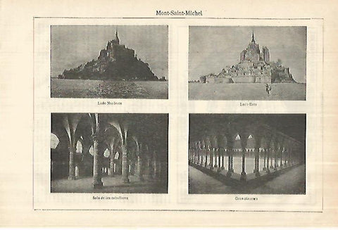 LAMINA ESPASA 28053: Vistas de Mont-Saint-Michel Francia
