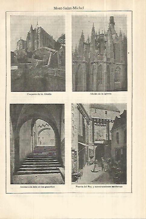LAMINA ESPASA 28054: Abadia Puerta del Rey y Acceso a la Sala de los Guardias en Mont-Saint-Michel Francia