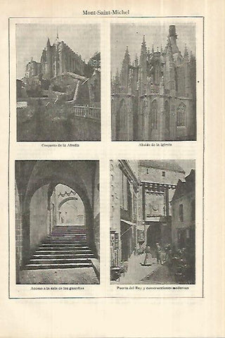LAMINA ESPASA 28054: Abadia Puerta del Rey y Acceso a la Sala de los Guardias en Mont-Saint-Michel Francia