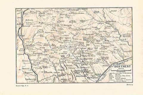 LAMINA ESPASA 28055: Mapa del Montseny Barcelona