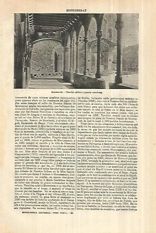 LAMINA ESPASA 28061: Claustro gotico de Montserrat Barcelona