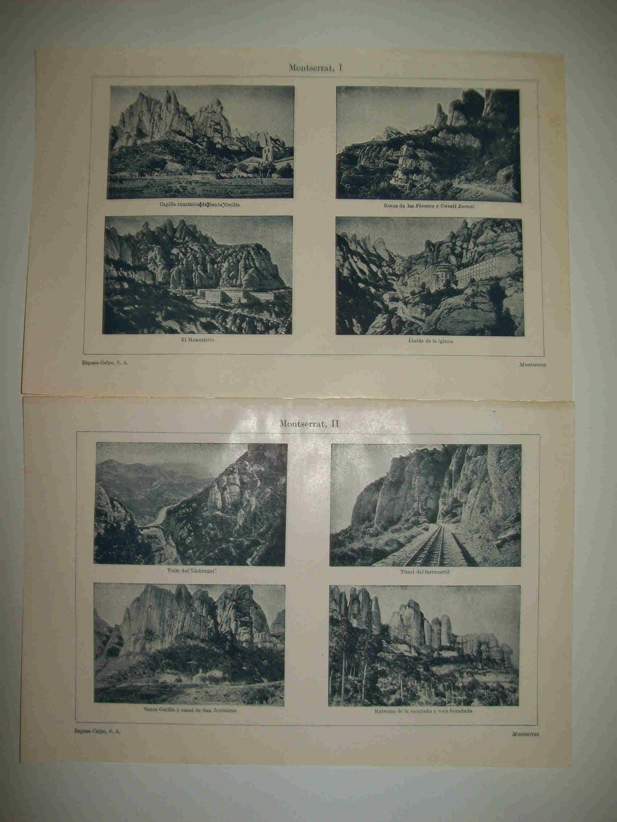 LAMINA ESPASA 28063: Vistas de Montserrat Barcelona