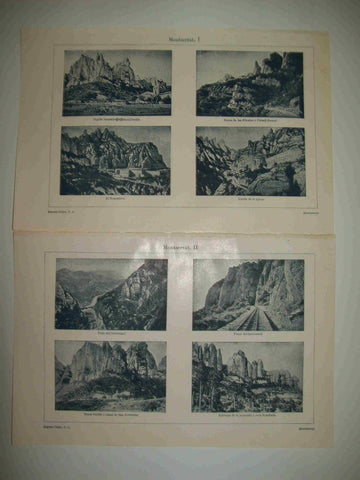 LAMINA ESPASA 28063: Vistas de Montserrat Barcelona