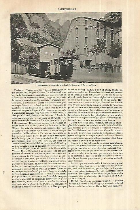 LAMINA ESPASA 28066: Estacion del Ferrocarril de Montserrat