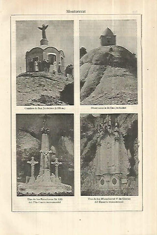 LAMINA ESPASA 28067: Cumbre de San Jeronimo Observatorio y Estacion del Via Crucis en Montserrat