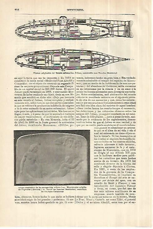 LAMINA ESPASA 28070: El submarino Ictilineo