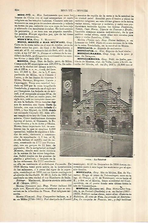 LAMINA ESPASA 28072: Catedral de Monza Italia
