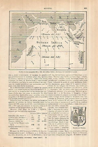 LAMINA ESPASA 28074: Grafico de los monzones NE y NO del oceano Indico