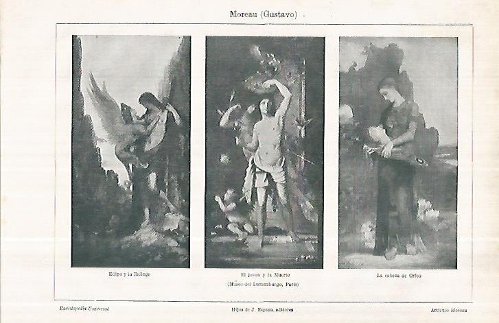 LAMINA ESPASA 28090: Obras de G. Moreau en el Museo de Luxemburgo