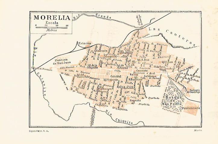 LAMINA ESPASA 28097: Plano de Morelia Mexico