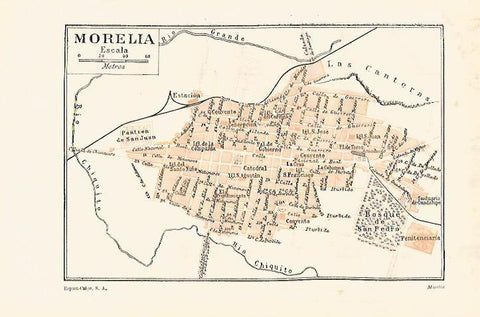 LAMINA ESPASA 28097: Plano de Morelia Mexico