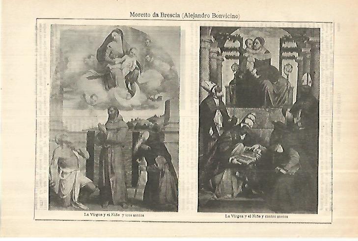 LAMINA ESPASA 28105: La Virge y el Niño por Moretto da Brescia