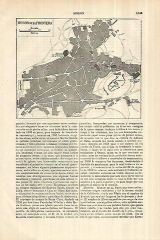 LAMINA ESPASA 28114: Plano de Moron de la Frontera Sevilla