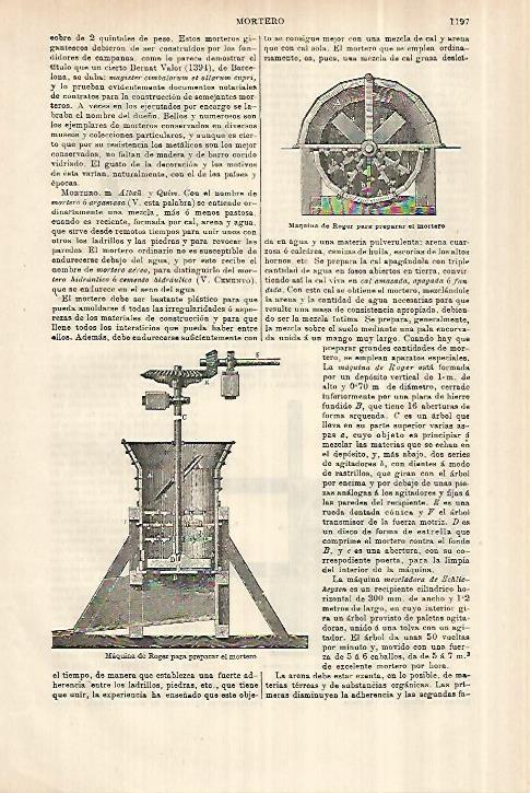 LAMINA ESPASA 28124: Maquina de Roger para preparar el mortero