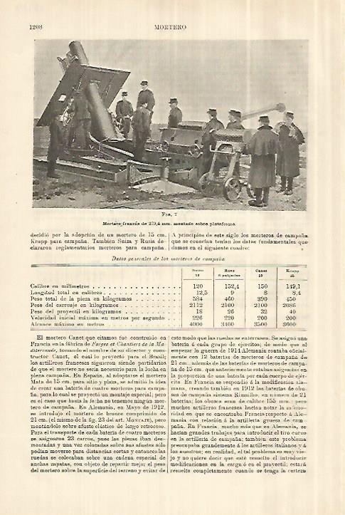 LAMINA ESPASA 28127: Mortero de Francia de 2794 mm