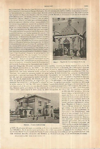 LAMINA ESPASA 28149: Palacio y Capilla en Moscu