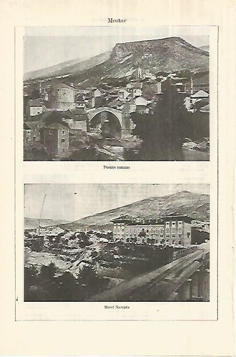 LAMINA ESPASA 28159: Puente y Hotel Narenta de Mostar