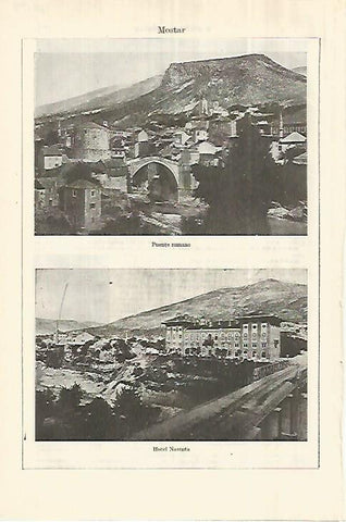 LAMINA ESPASA 28159: Puente y Hotel Narenta de Mostar