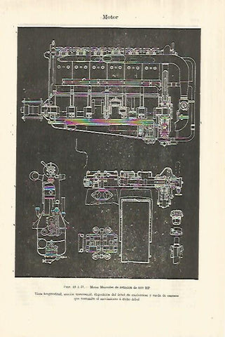 LAMINA ESPASA 28172: Motor Mercedes de aviacion