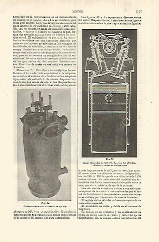 LAMINA ESPASA 28173: Cilindro del motor Mercedes de 260 HP