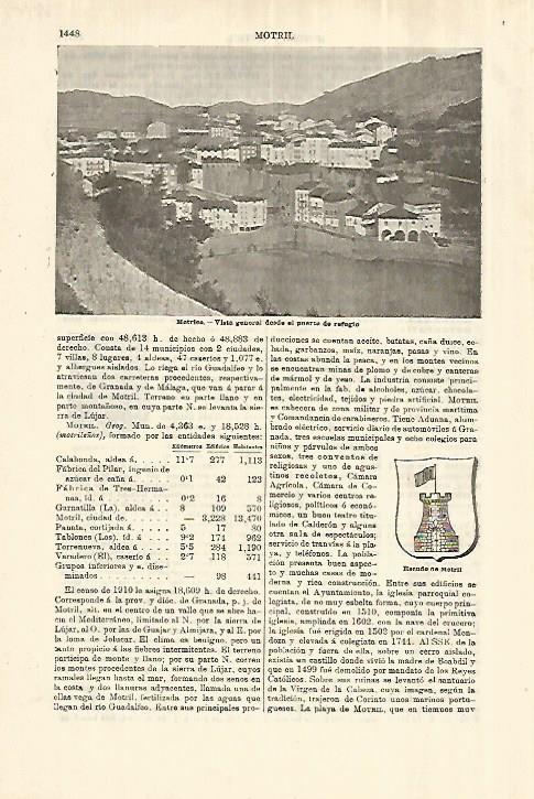 LAMINA ESPASA 28179: Vista de Motrico Guipuzcoa