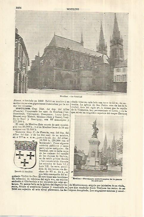LAMINA ESPASA 28180: Catedral de Moulins Francia