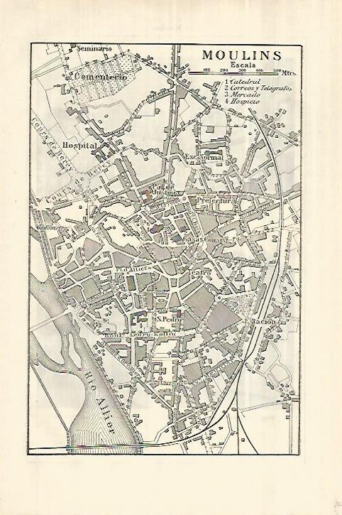 LAMINA ESPASA 28181: Plano de Moulins Francia