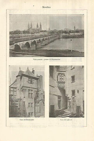 LAMINA ESPASA 28182: Vistas de Moulins Francia