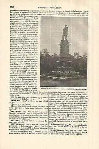 LAMINA ESPASA 28186: Estatua de Claudio Moyano en Madrid