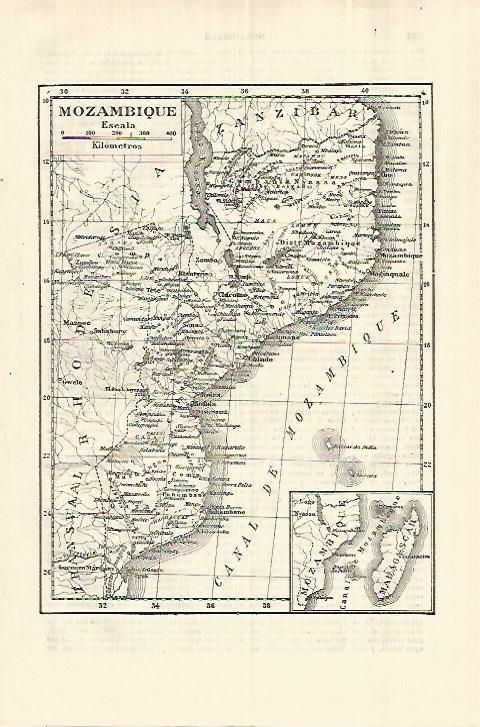 LAMINA ESPASA 28187: Mapa de Mozambique