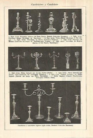 LAMINA ESPASA 28202: Candelabros del siglo XVIII