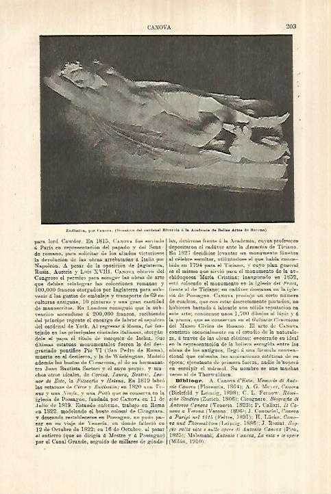 LAMINA ESPASA 28221: Endimionpor Canova