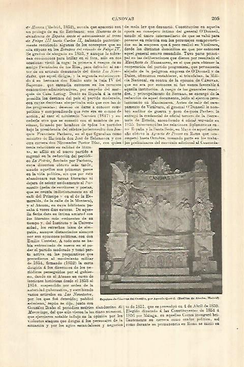 LAMINA ESPASA 28222: Sepulcro de Canovas del Castillo