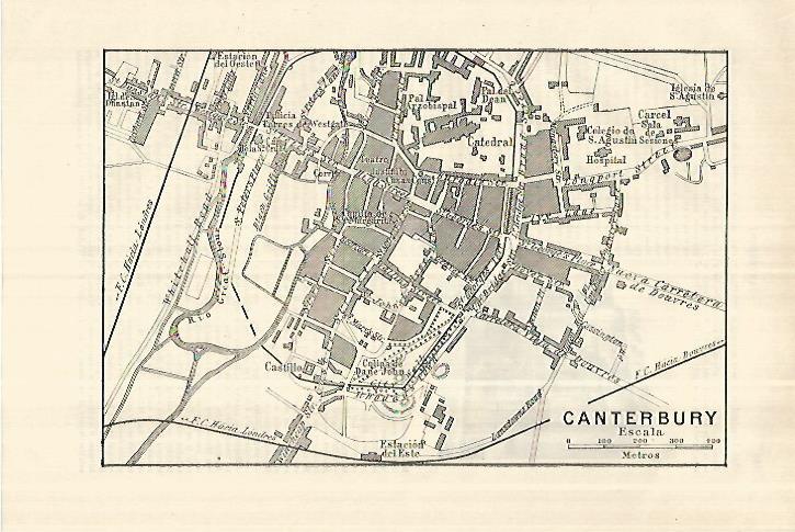 LAMINA ESPASA 28230: Plano de Canterbury Inglaterra