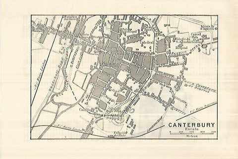 LAMINA ESPASA 28230: Plano de Canterbury Inglaterra