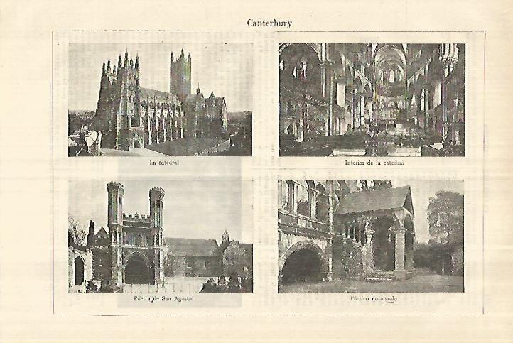 LAMINA ESPASA 28231: Vistas de Canterbury Inglaterra
