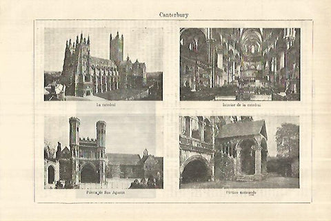 LAMINA ESPASA 28231: Vistas de Canterbury Inglaterra