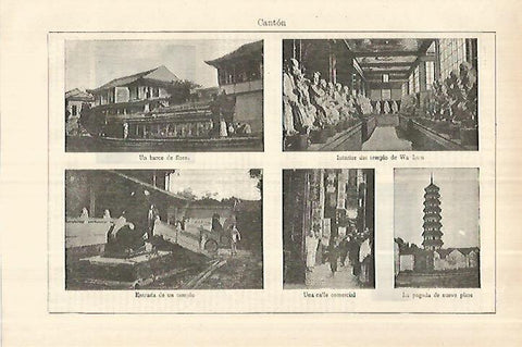 LAMINA ESPASA 28235: vistas de Canton China