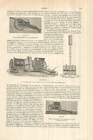 LAMINA ESPASA 28241: Cañon Krupp de 75mm