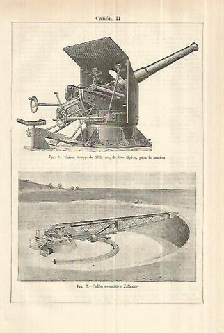 LAMINA ESPASA 28246: Cañon Krupp para la marina