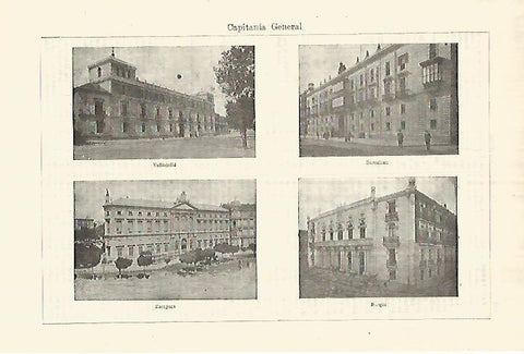 LAMINA ESPASA 28268: Capitania General de Valladolid Barcelona Burgos y Zaragoza