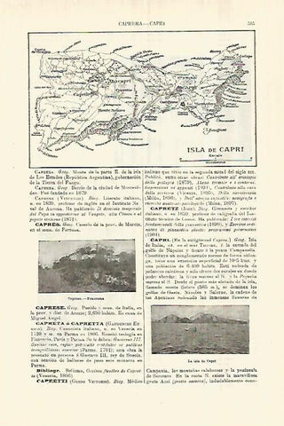 LAMINA ESPASA 28283: Mapa de la isla de Capri Italia