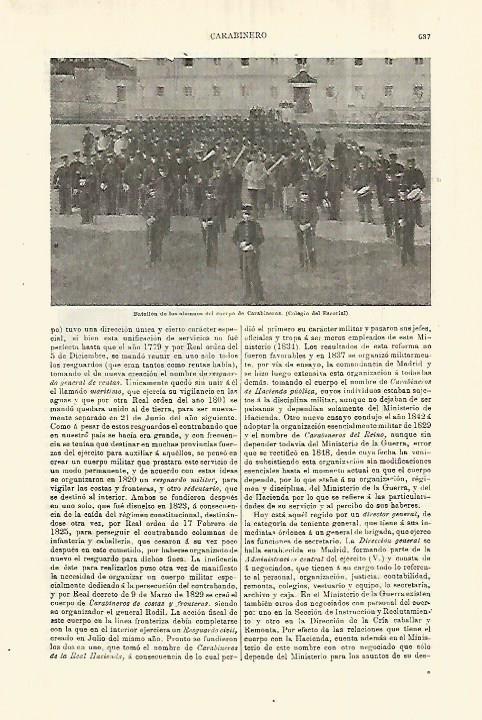 LAMINA ESPASA 28291: Batallon de alumnos de Carabineros en El Escorial
