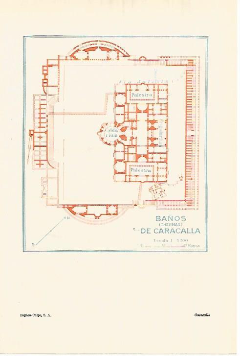 LAMINA ESPASA 28293: Plano de los Baños de Caracalla