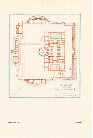 LAMINA ESPASA 28293: Plano de los Baños de Caracalla